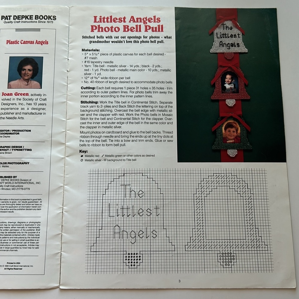 🎄 1990 Vintage Angels Collection Plastic Canvas Booklet No PD-4516 - Picture 4 of 16